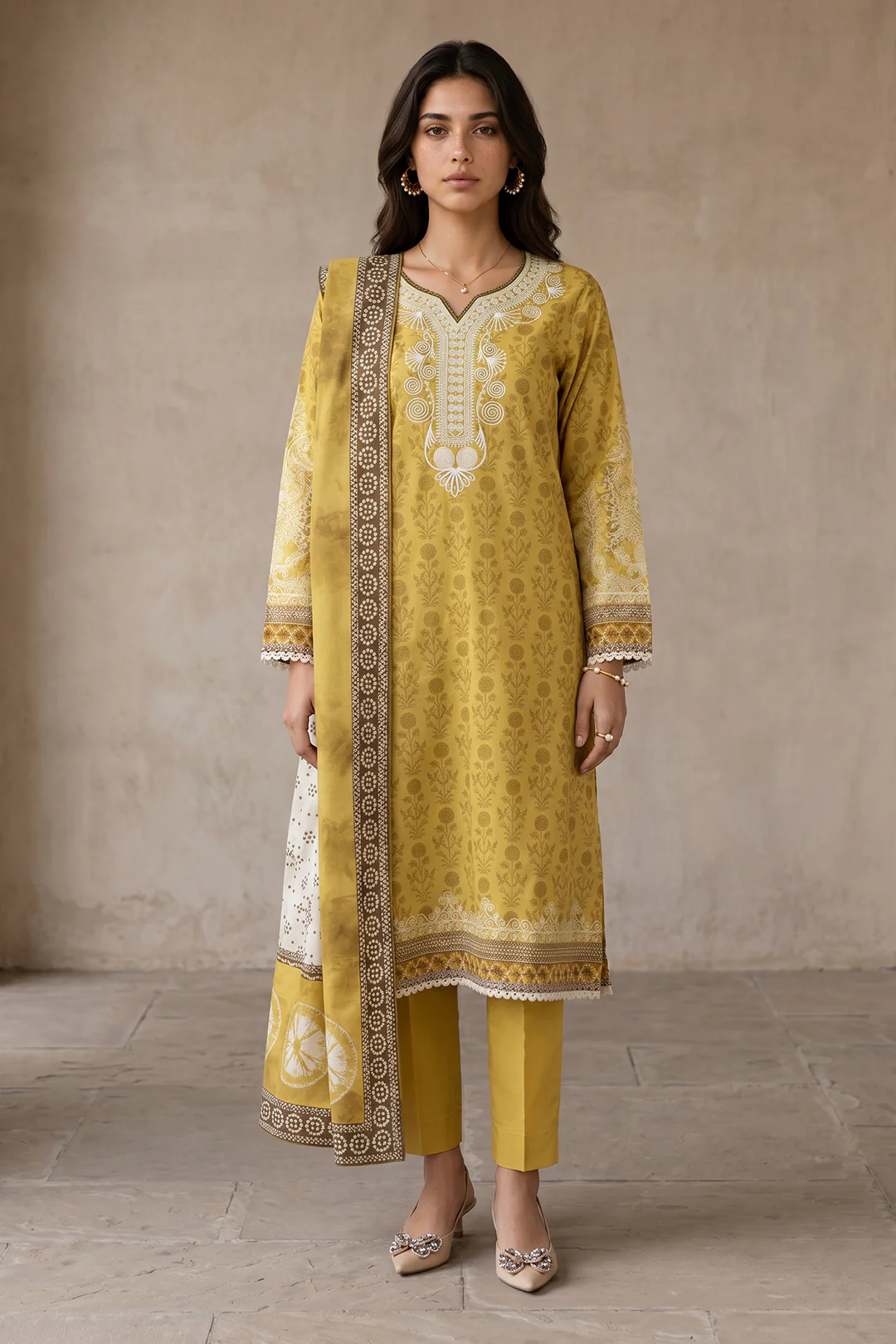 Embroidered Shirt Shalwar Dupatta - 0901