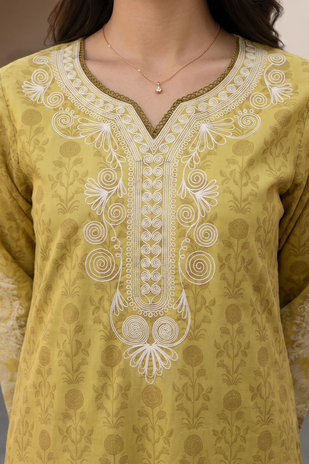 Embroidered Shirt Shalwar Dupatta - 0901 - Image 3
