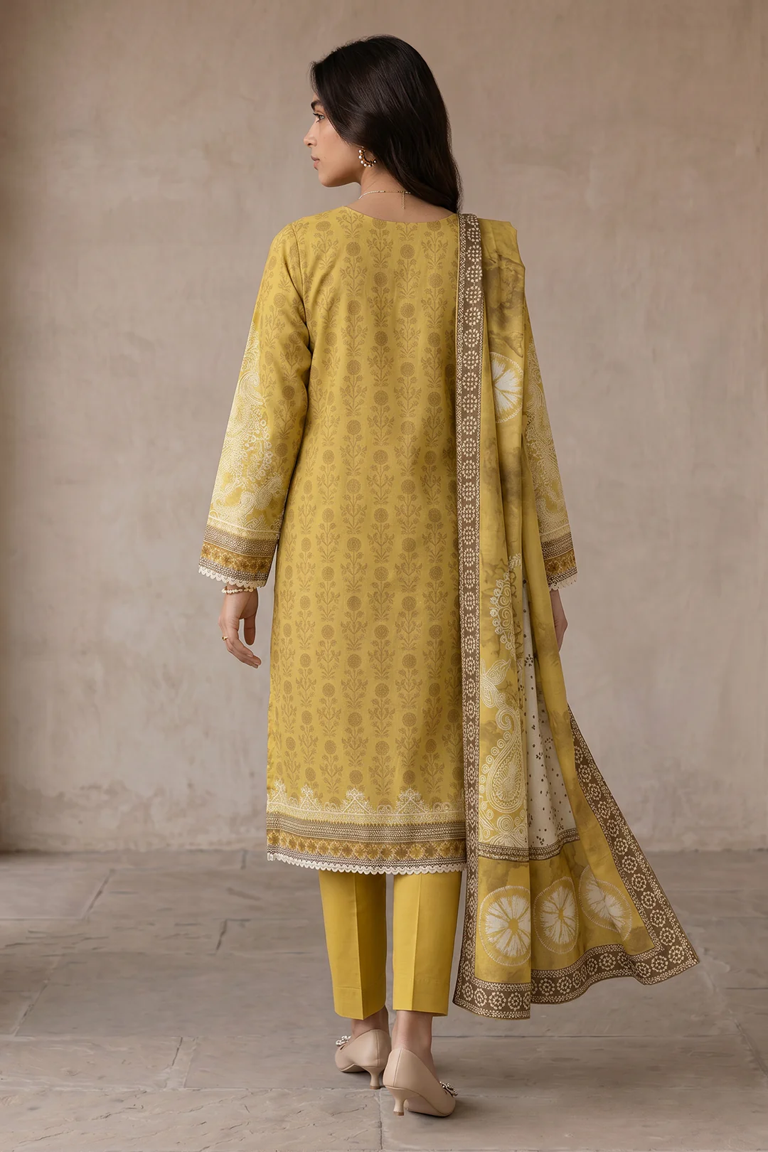 Embroidered Shirt Shalwar Dupatta - 0901 - Image 6