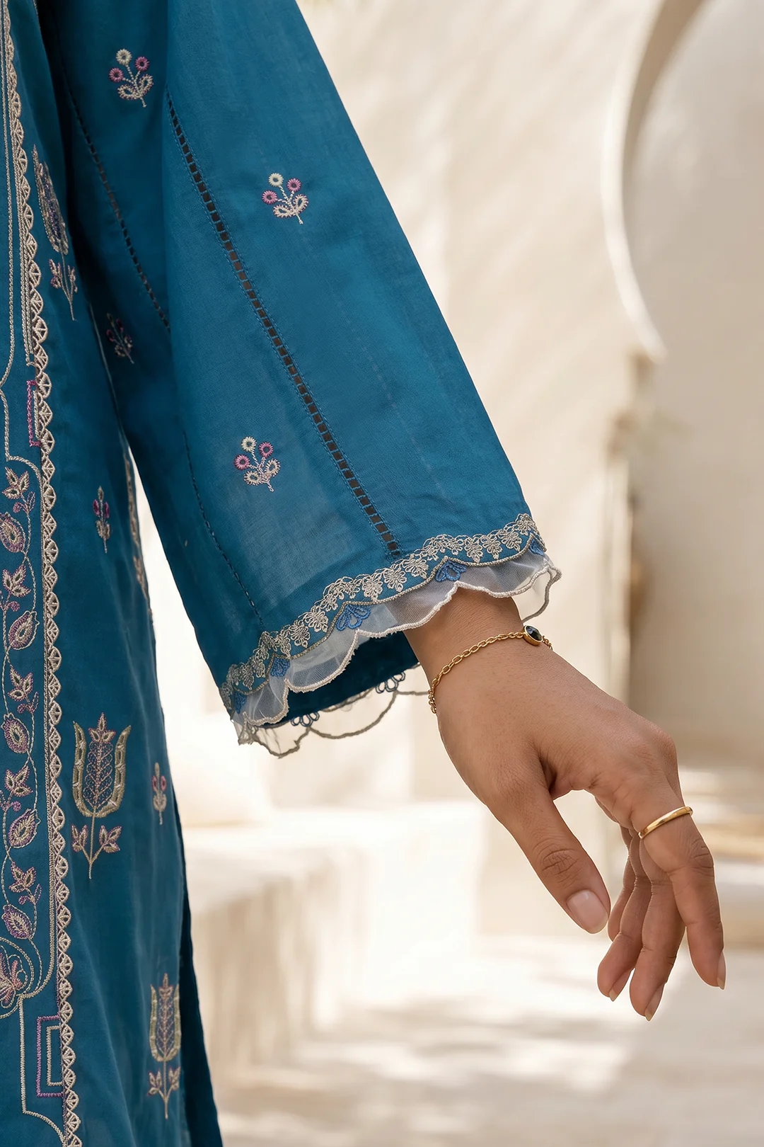 Embroidered Shirt Shalwar Dupatta - 0905 - Image 5