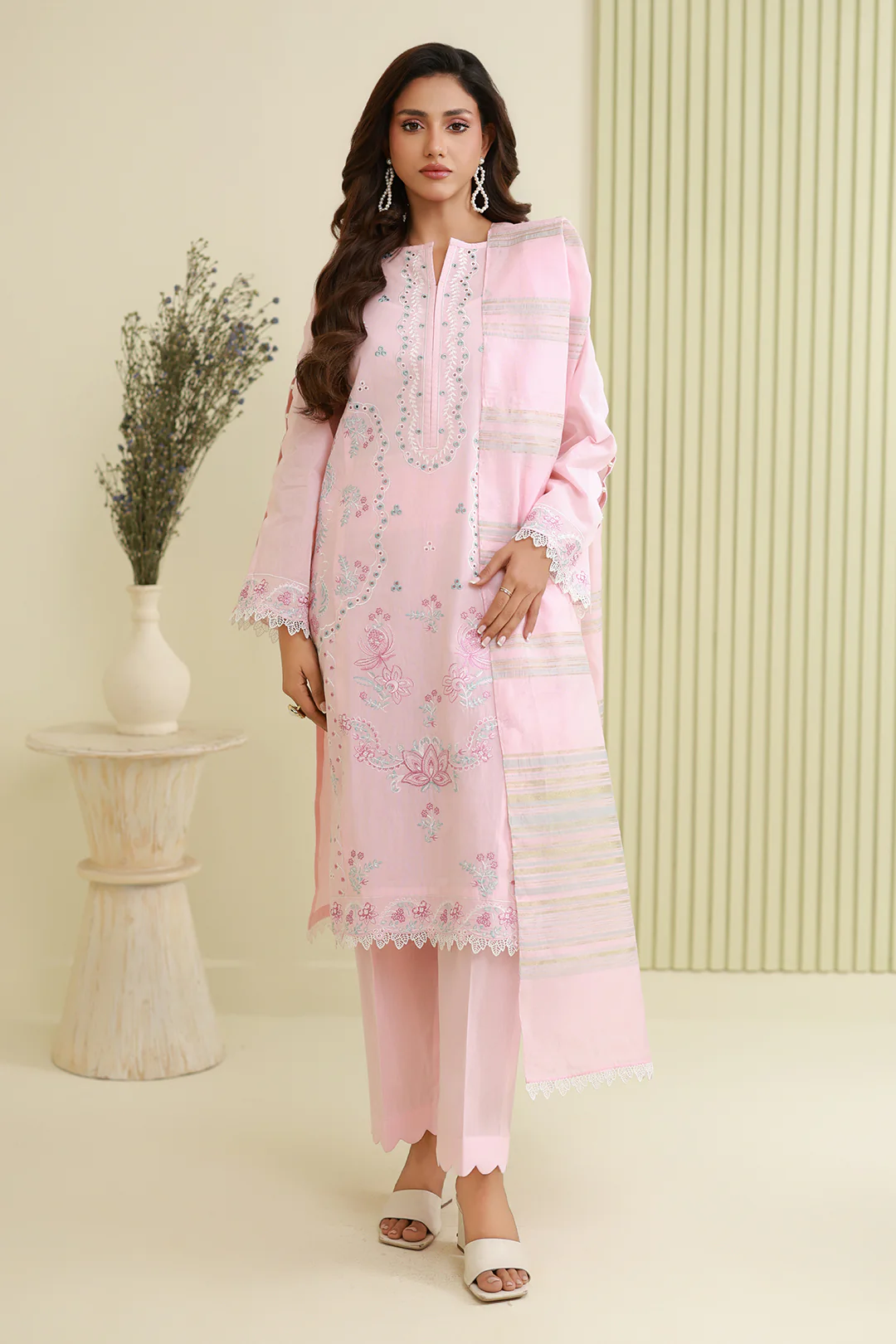 Embroidered Shirt Shalwar Dupatta - 0908