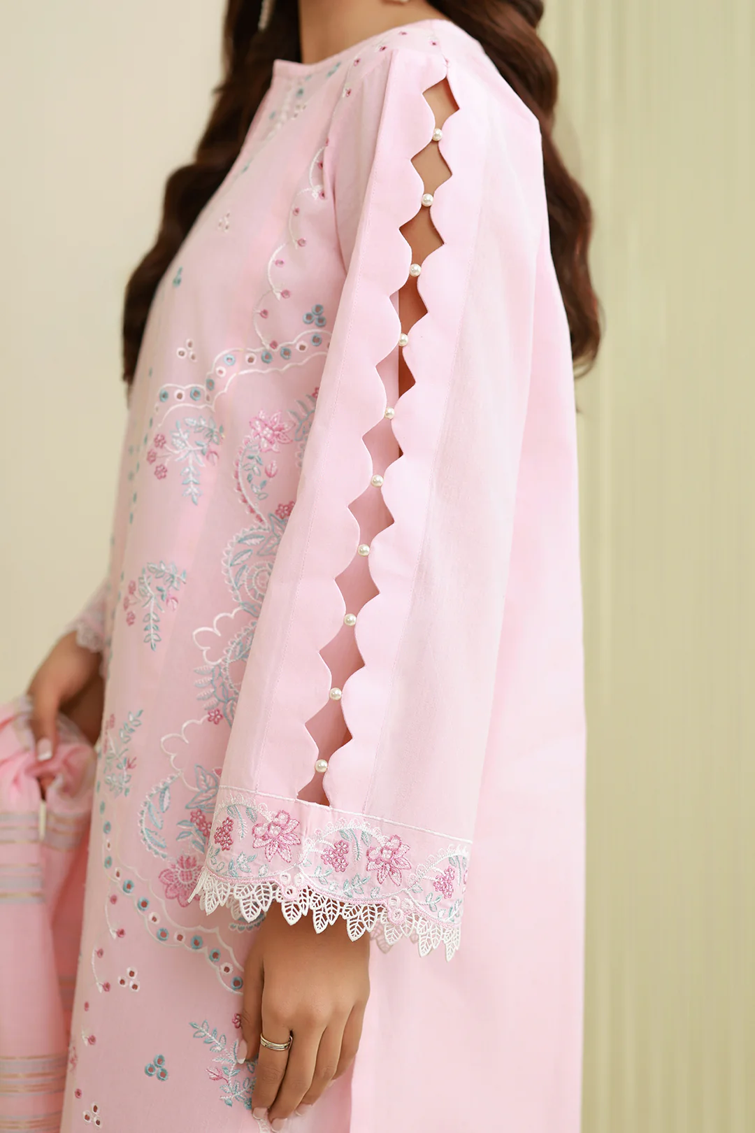 Embroidered Shirt Shalwar Dupatta - 0908 - Image 9