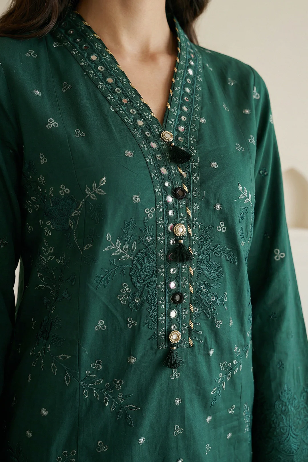 Embroidered Shirt Shalwar Dupatta - 0910 - Image 4