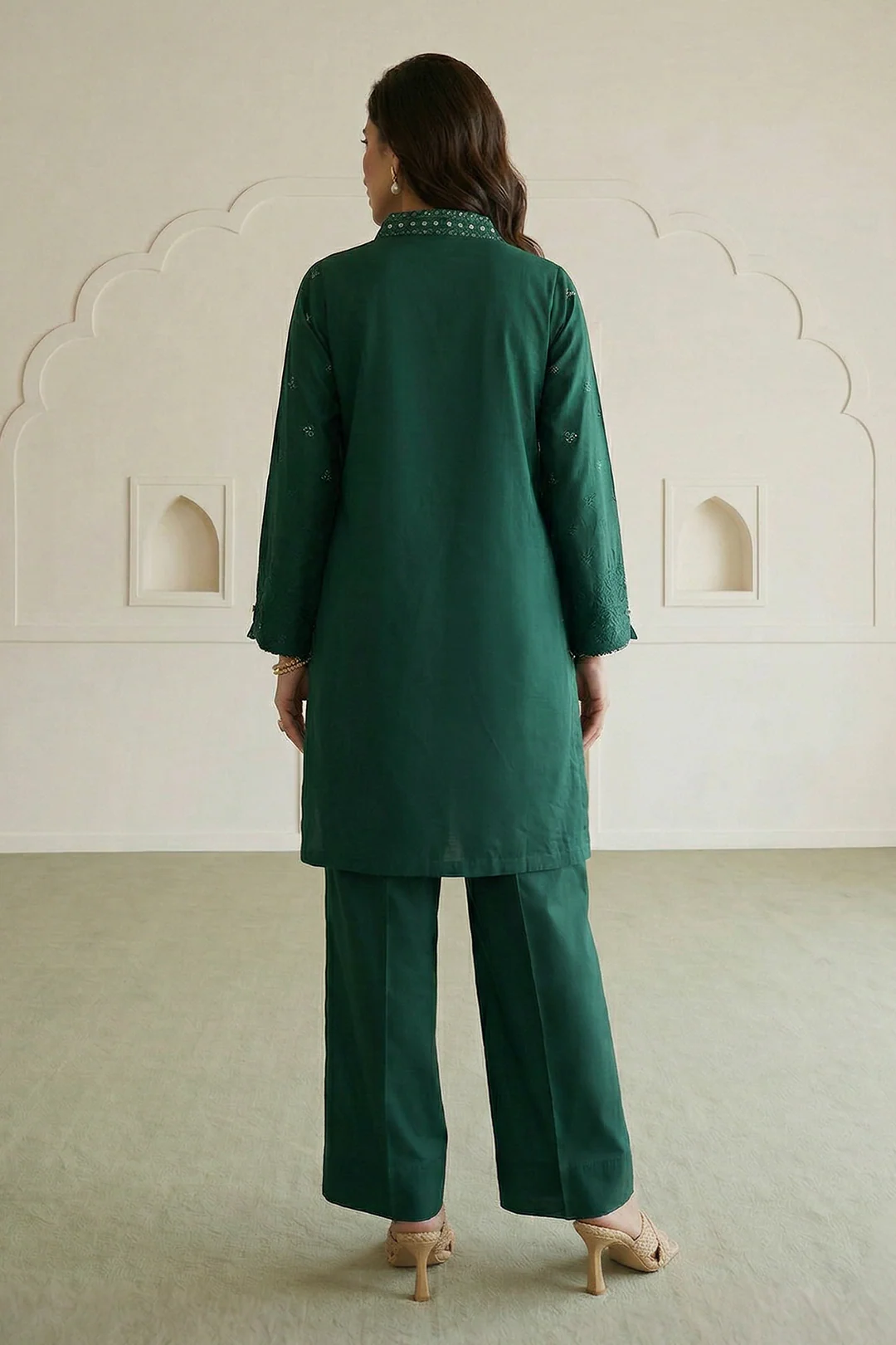 Embroidered Shirt Shalwar Dupatta - 0910 - Image 7