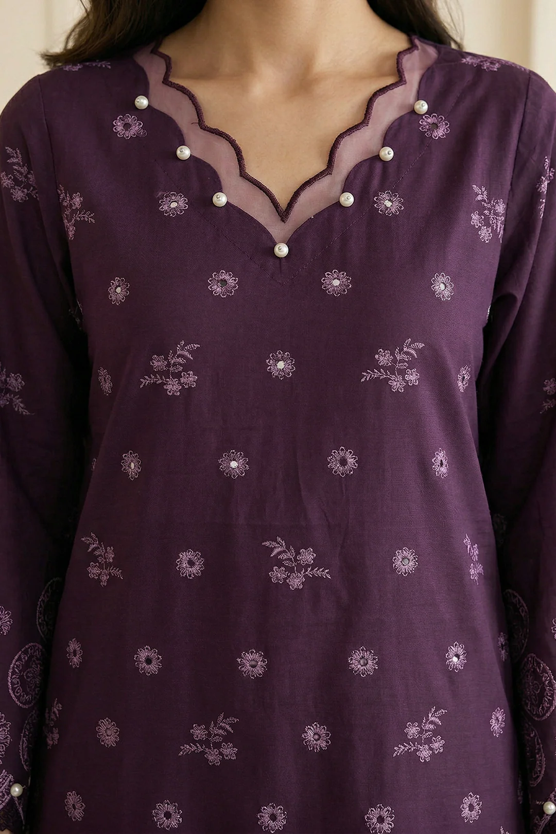 Embroidered Shirt Shalwar Dupatta - 0916 - Image 4