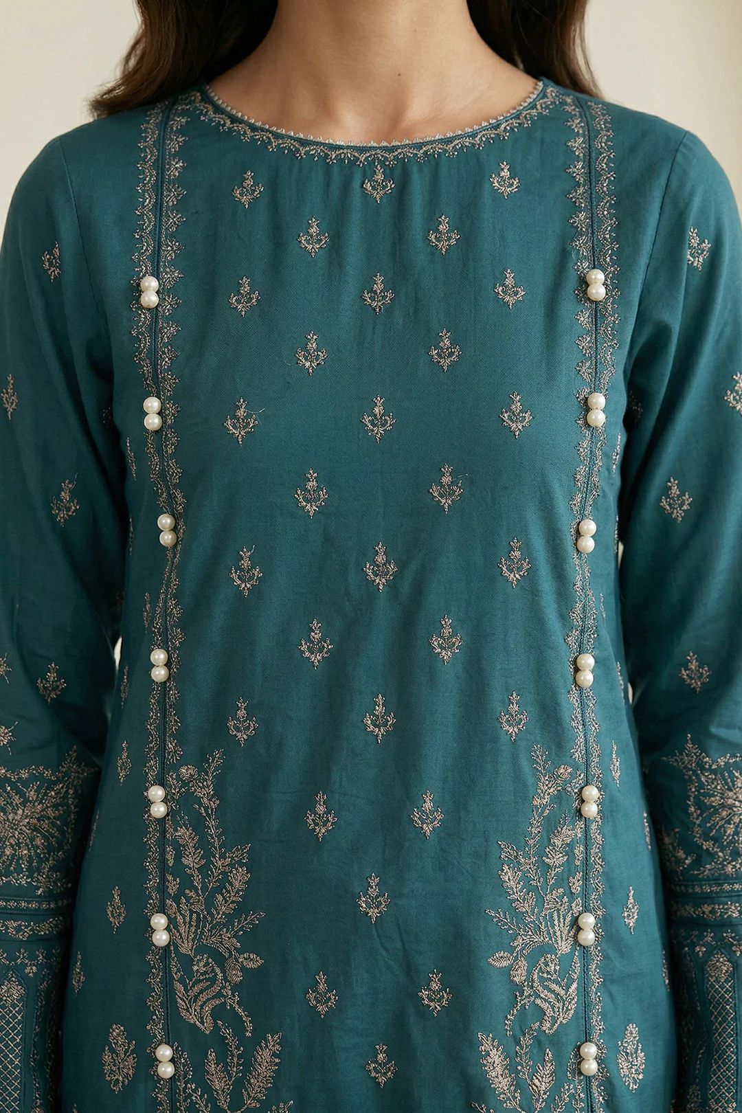Embroidered Shirt Shalwar Dupatta - 0918 - Image 4