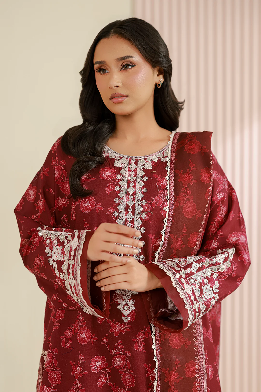 Embroidered Shirt Shalwar Dupatta - 0968 - Image 3