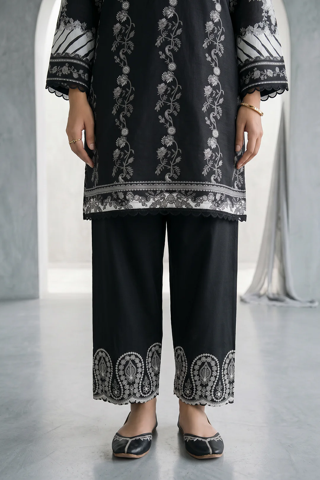Embroidered Shirt Shalwar Dupatta - 0972 - Image 5