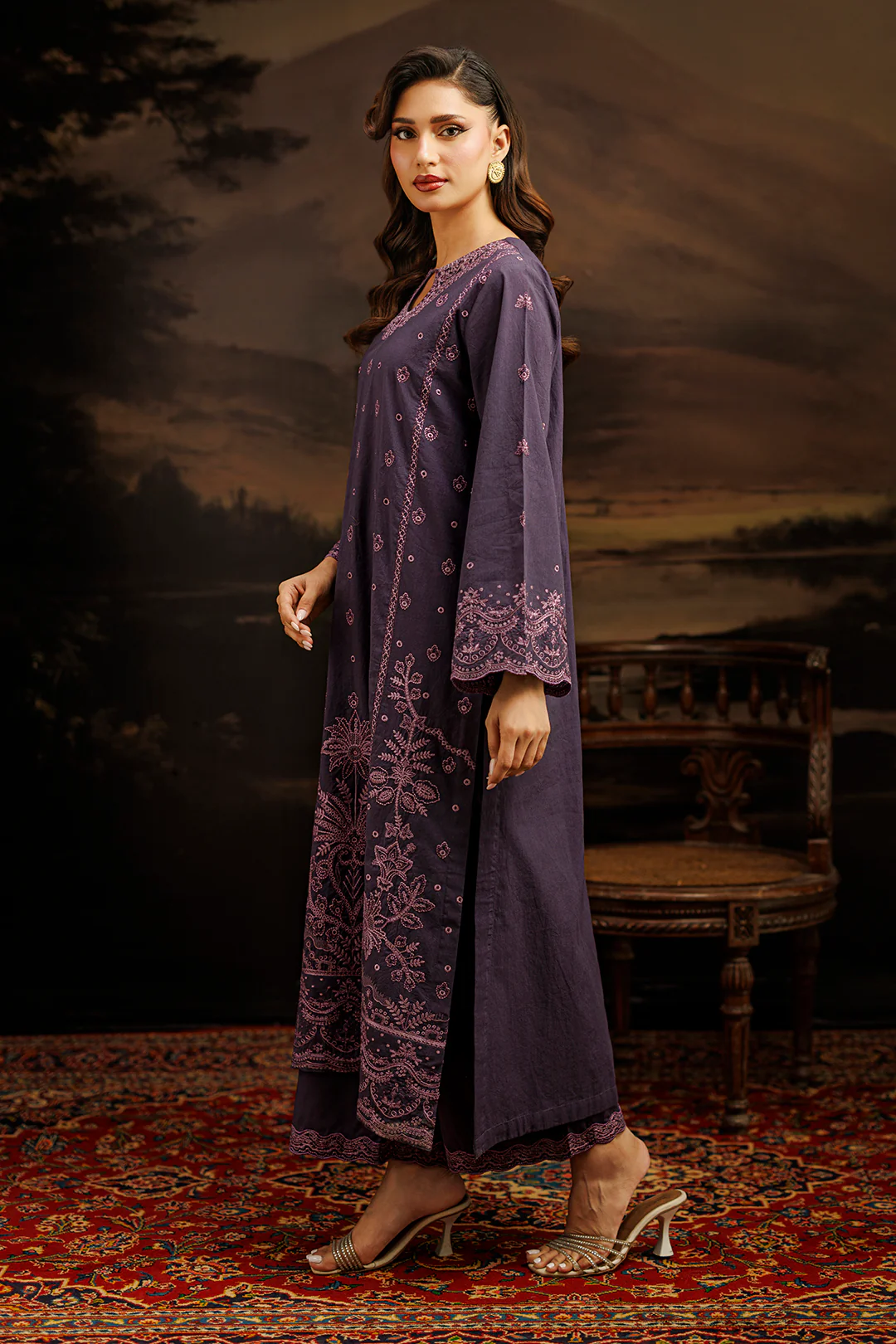 Embroidered Shirt Shalwar Dupatta - 0980 - Image 8