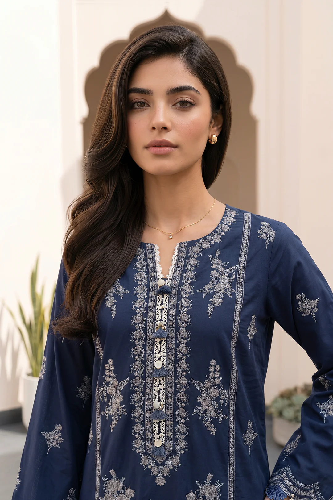 Embroidered Shirt Shalwar Dupatta - 0982 - Image 3