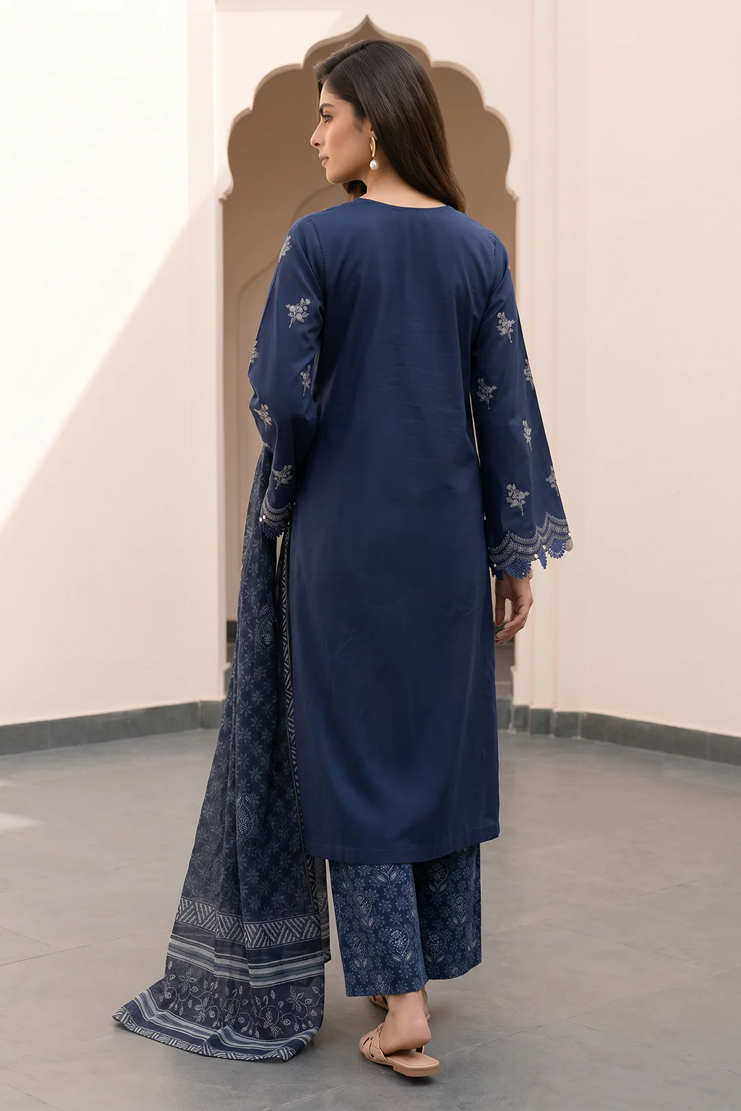 Embroidered Shirt Shalwar Dupatta - 0982 - Image 6