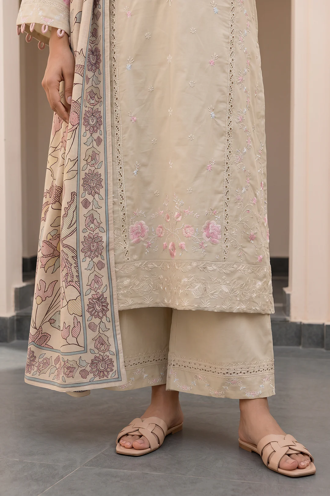 Embroidered Shirt Shalwar Dupatta - 0986 - Image 4
