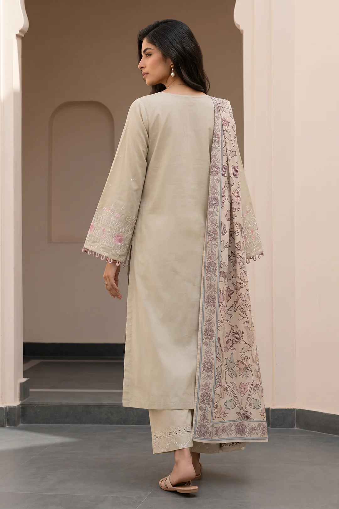 Embroidered Shirt Shalwar Dupatta - 0986 - Image 6