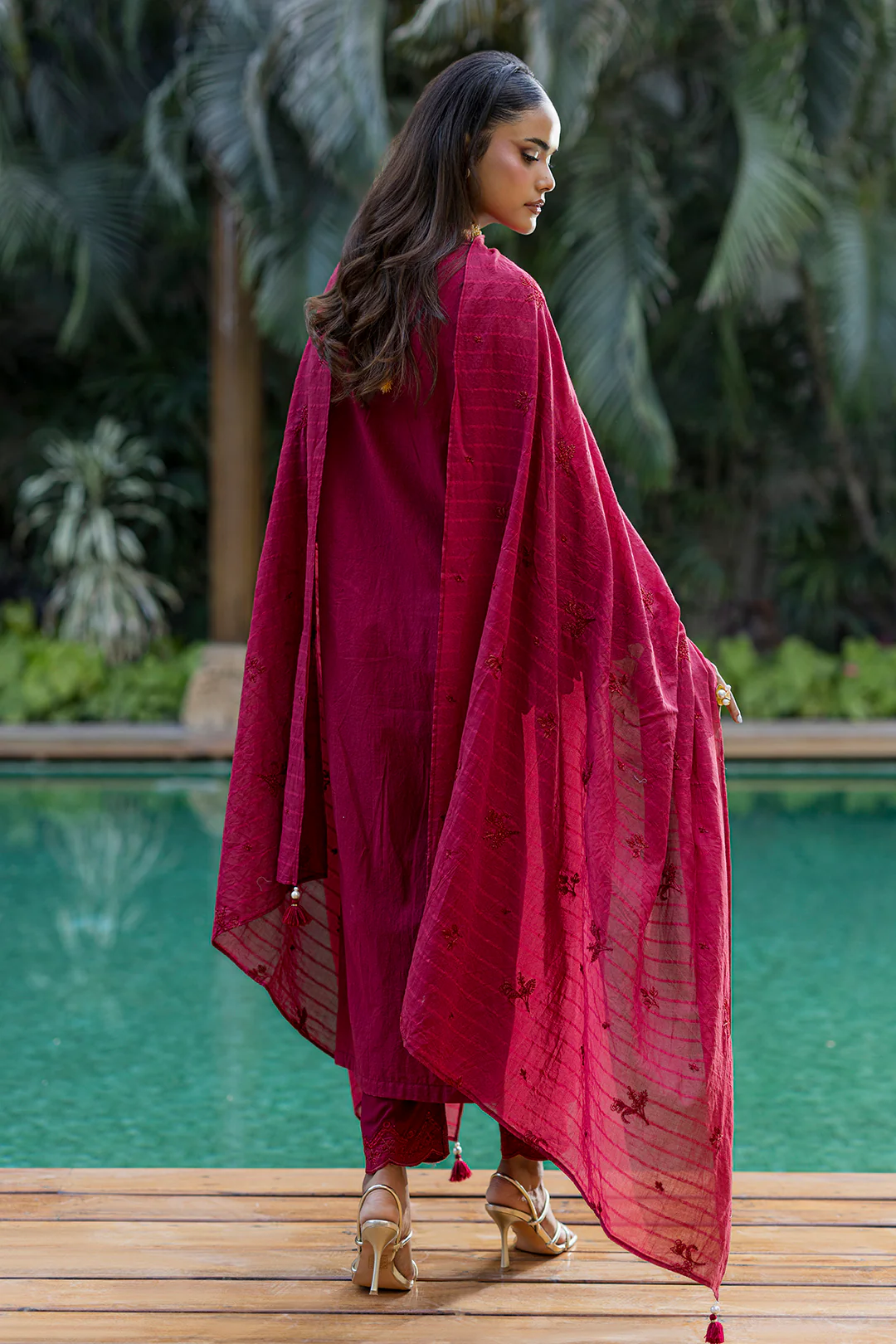 Embroidered Shirt Shalwar Dupatta - 0990 - Image 6