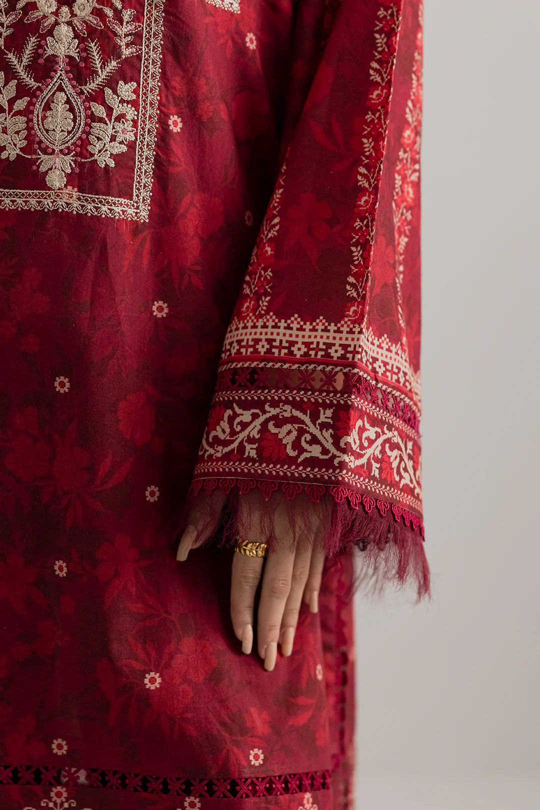 Embroidered Shirt Shalwar Dupatta - 1042 - Image 5