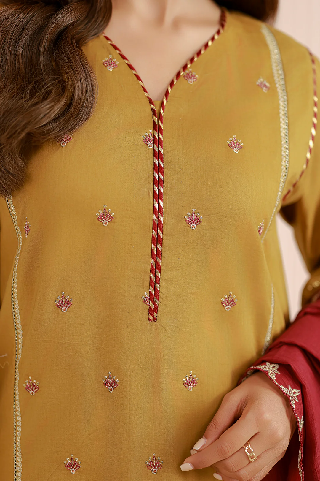 Embroidered Shirt Shalwar Dupatta - 1043 - Image 7