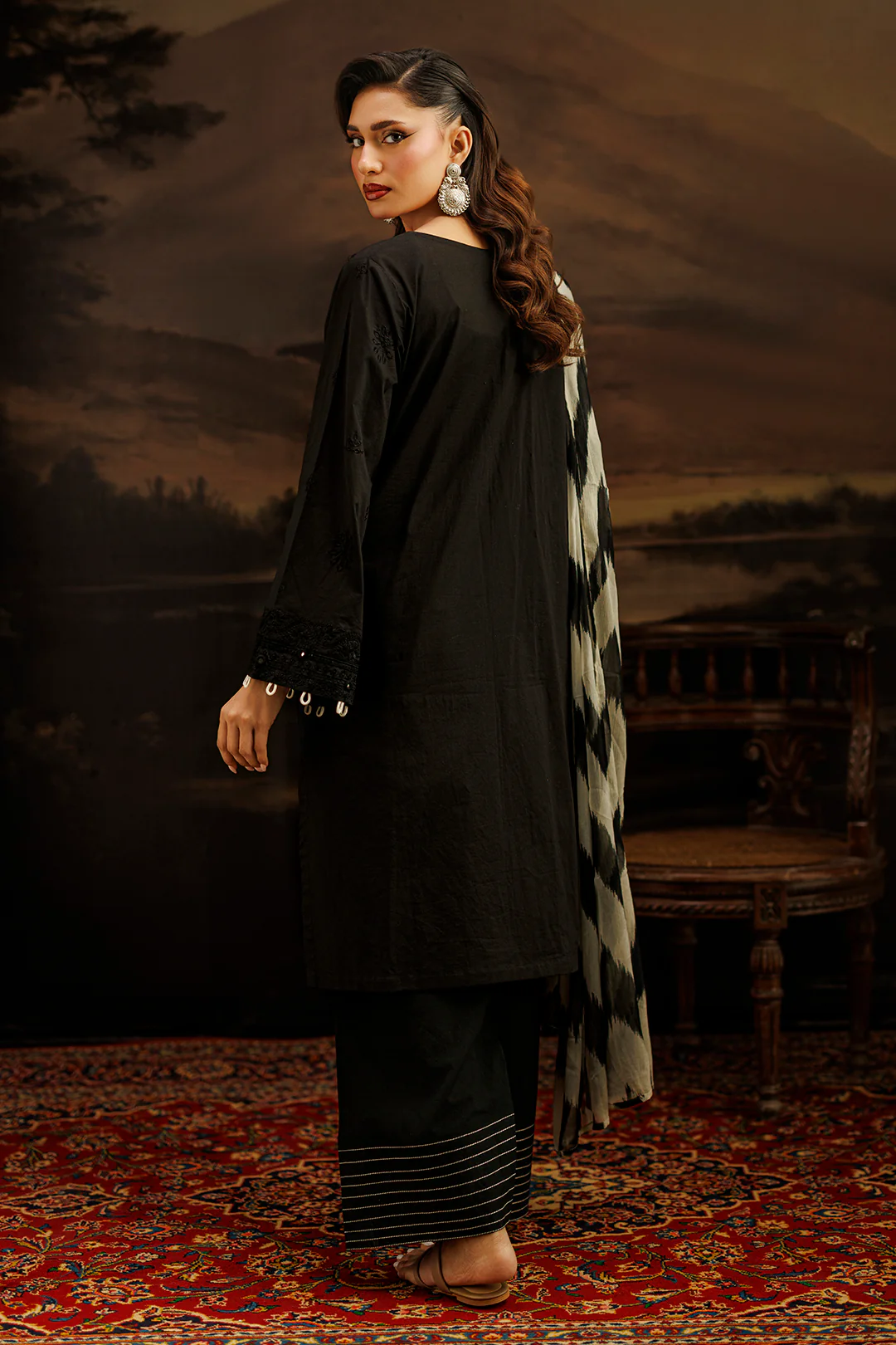 Embroidered Shirt Shalwar Dupatta - 1050 - Image 10