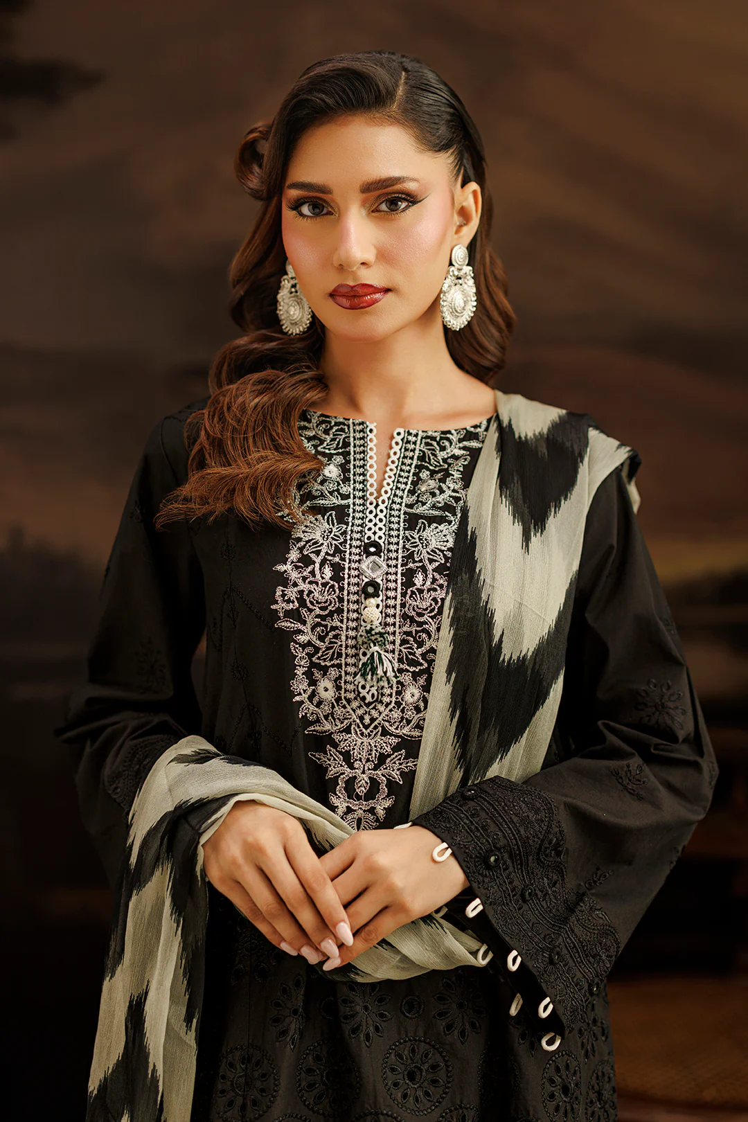 Embroidered Shirt Shalwar Dupatta - 1050 - Image 2