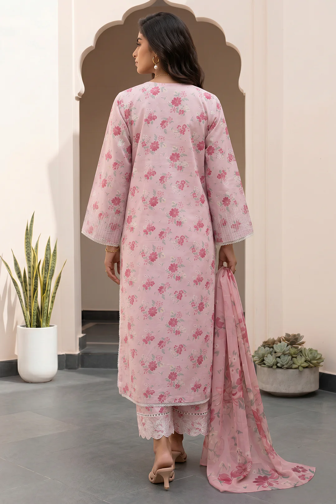 Embroidered Shirt Shalwar Dupatta - 1052 - Image 6