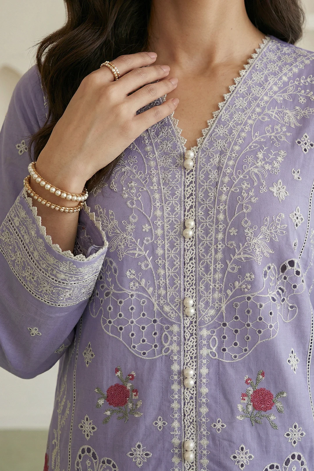 Embroidered Shirt Shalwar Dupatta - 1058 - Image 3