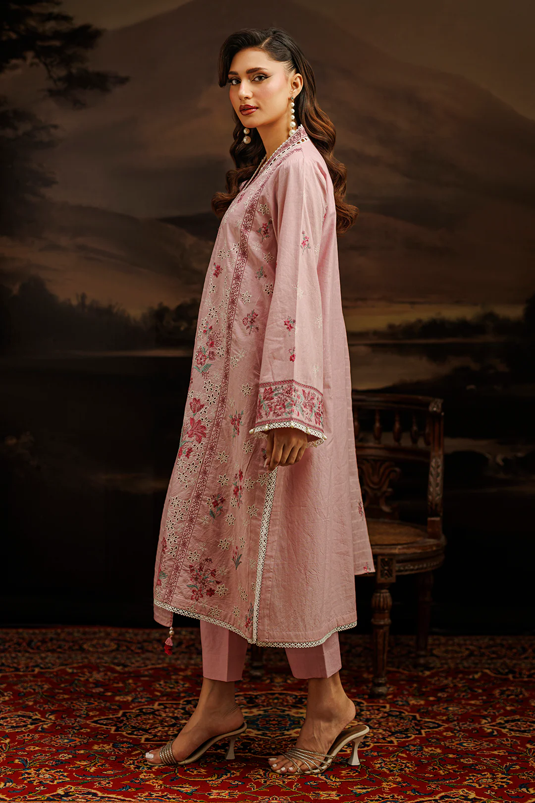 Embroidered Shirt Shalwar Dupatta - 1060 - Image 3