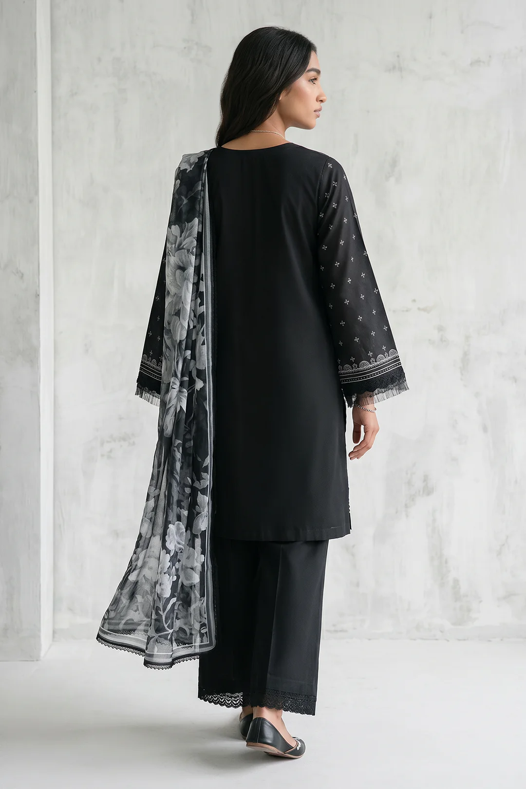 Embroidered Shirt Shalwar Dupatta - 1167 - Image 6