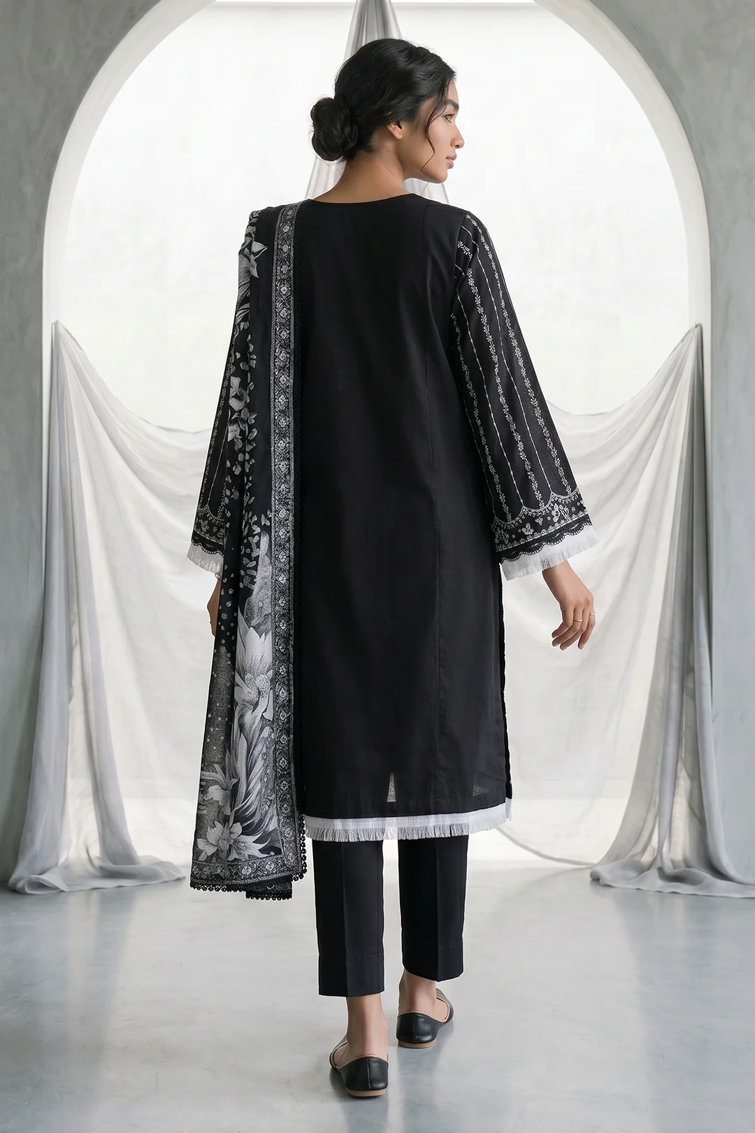 Embroidered Shirt Shalwar Dupatta - 1168 - Image 6