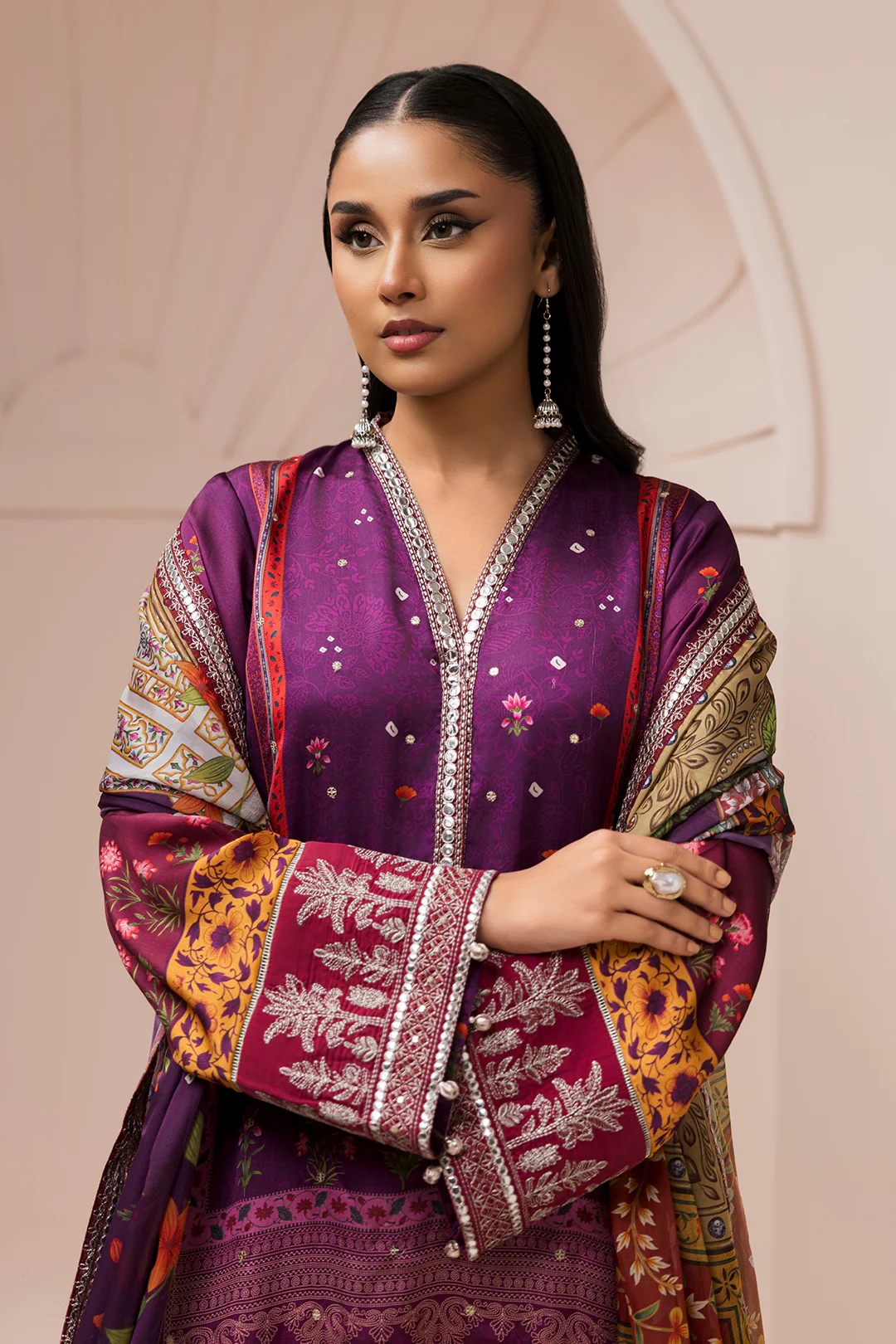 Embroidered Shirt Shalwar Dupatta - 1181 - Image 10