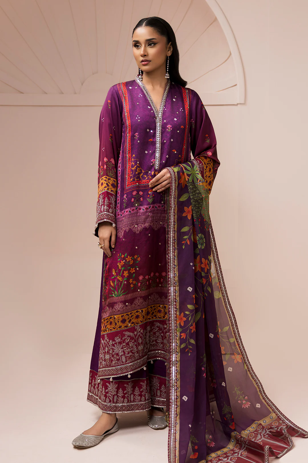 Embroidered Shirt Shalwar Dupatta - 1181 - Image 2