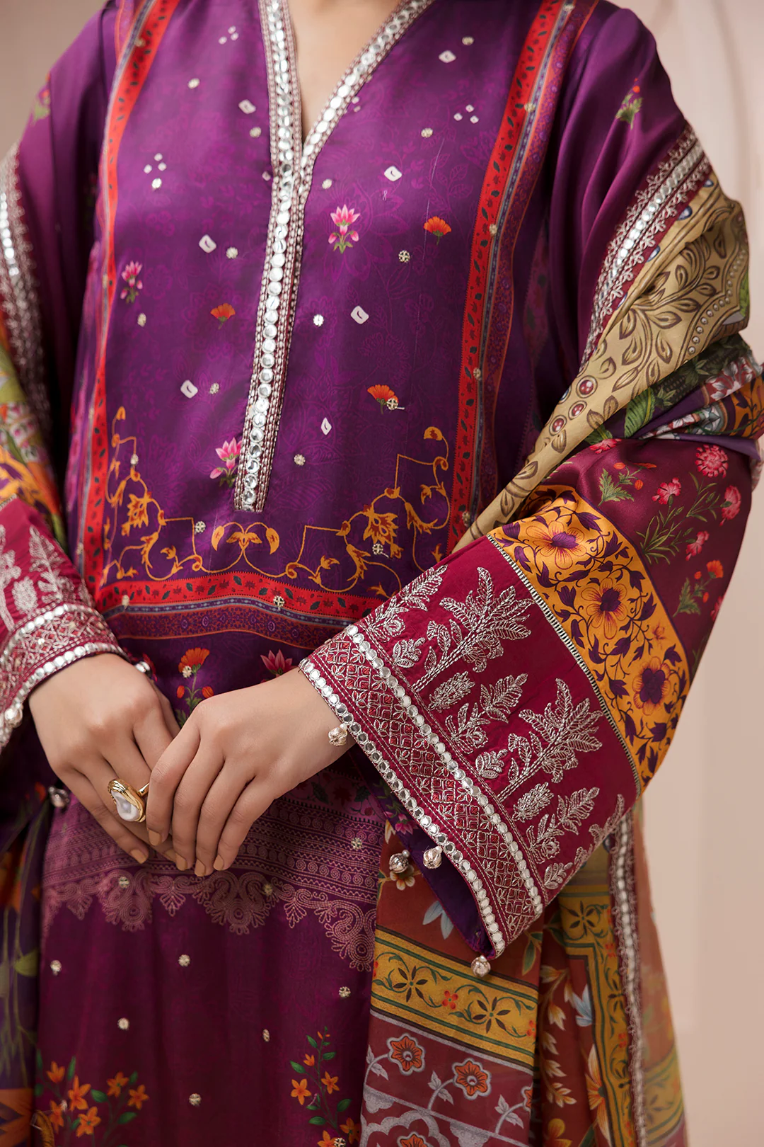 Embroidered Shirt Shalwar Dupatta - 1181 - Image 6