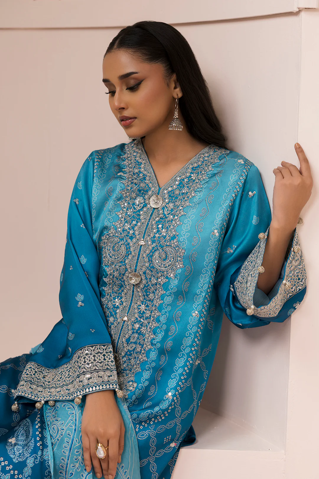 Embroidered Shirt Shalwar Dupatta - 1182 - Image 3