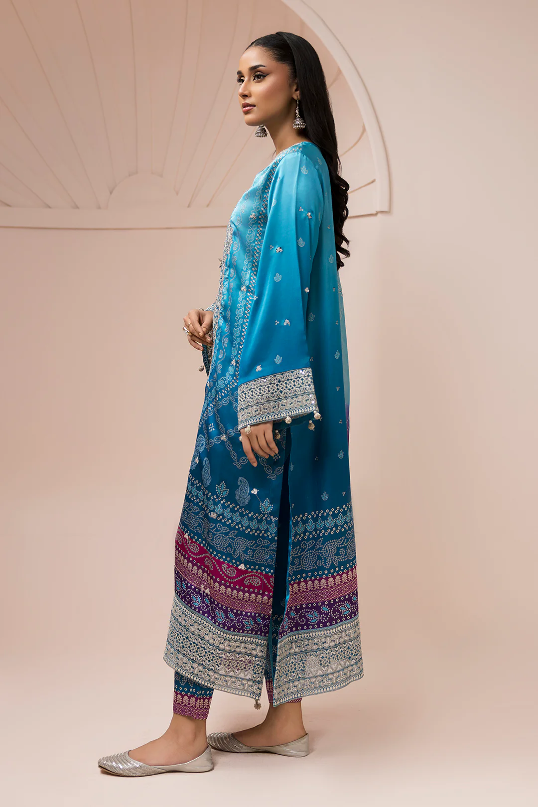 Embroidered Shirt Shalwar Dupatta - 1182 - Image 9