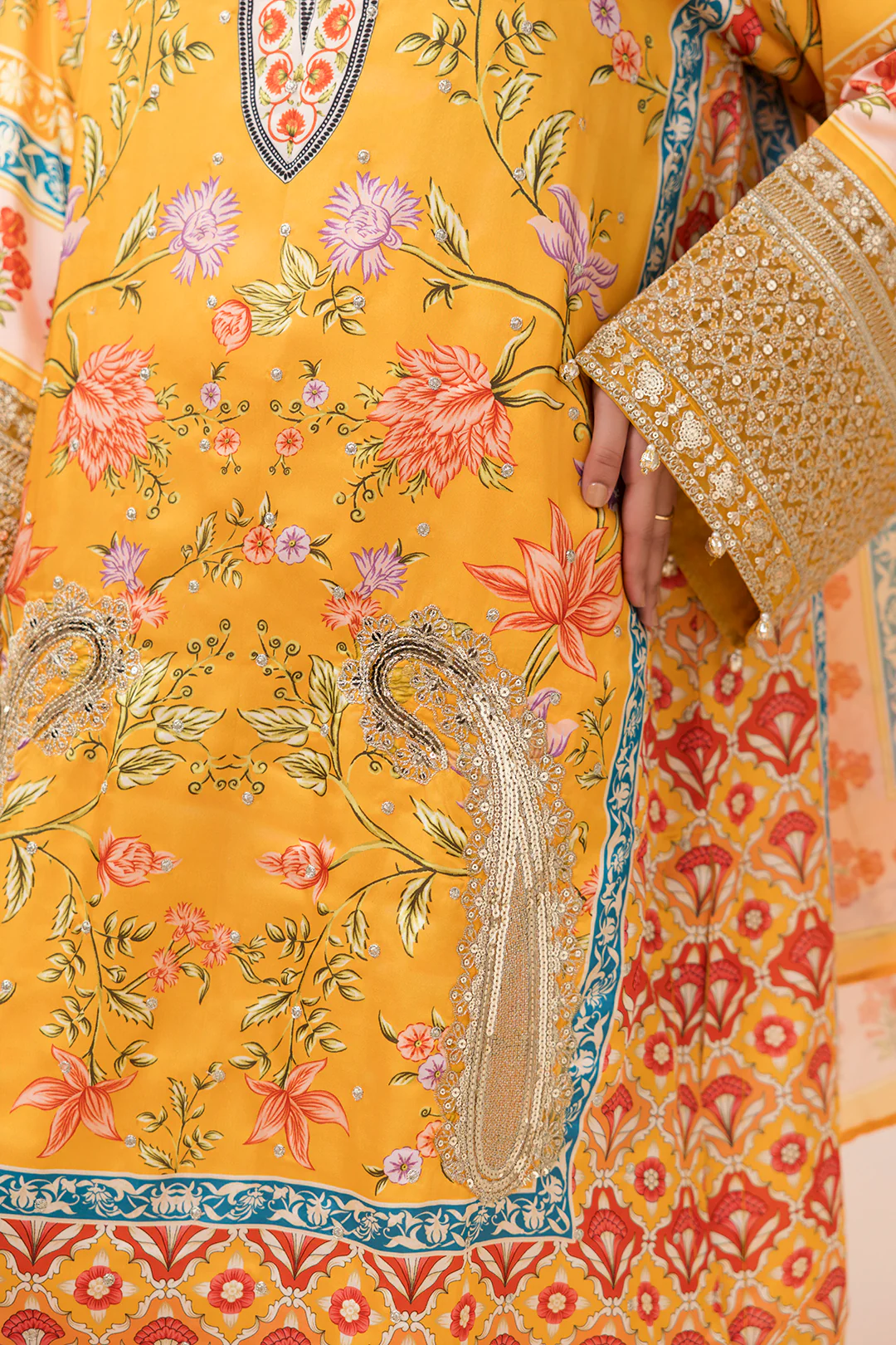 Embroidered Shirt Shalwar Dupatta - 1184 - Image 7