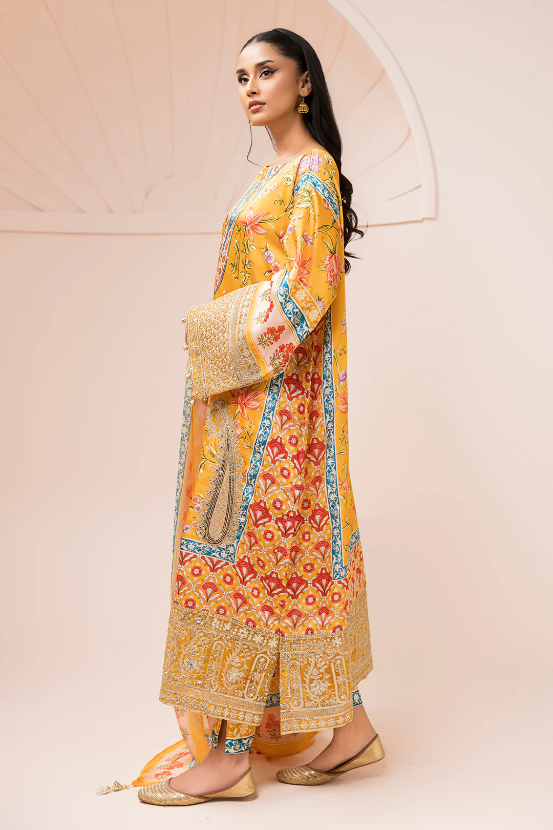 Embroidered Shirt Shalwar Dupatta - 1184 - Image 8