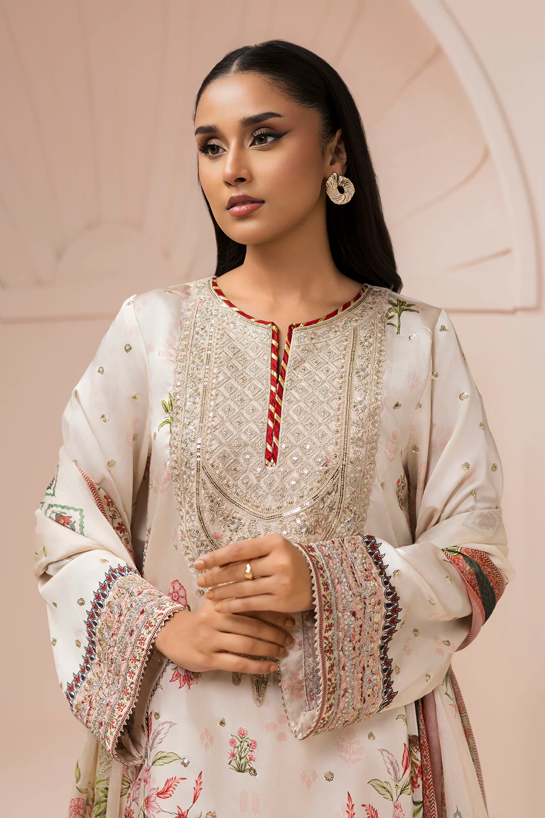 Embroidered Shirt Shalwar Dupatta - 1185 - Image 3