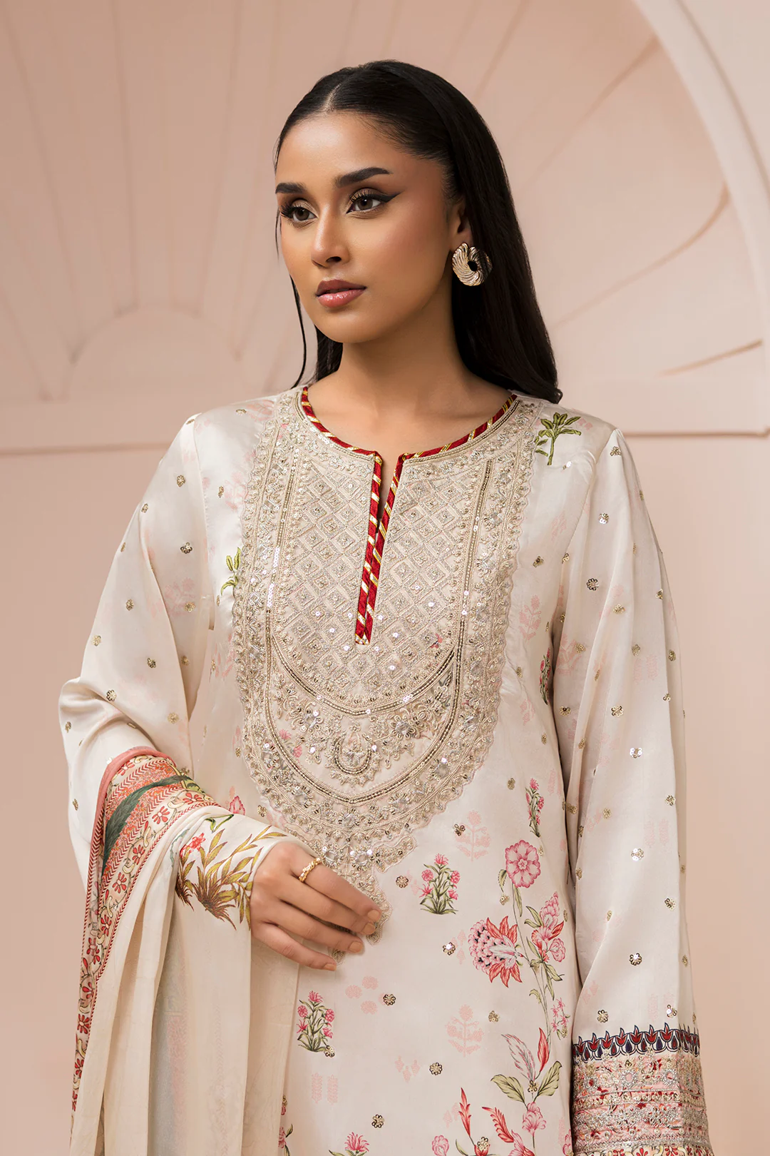 Embroidered Shirt Shalwar Dupatta - 1185 - Image 5