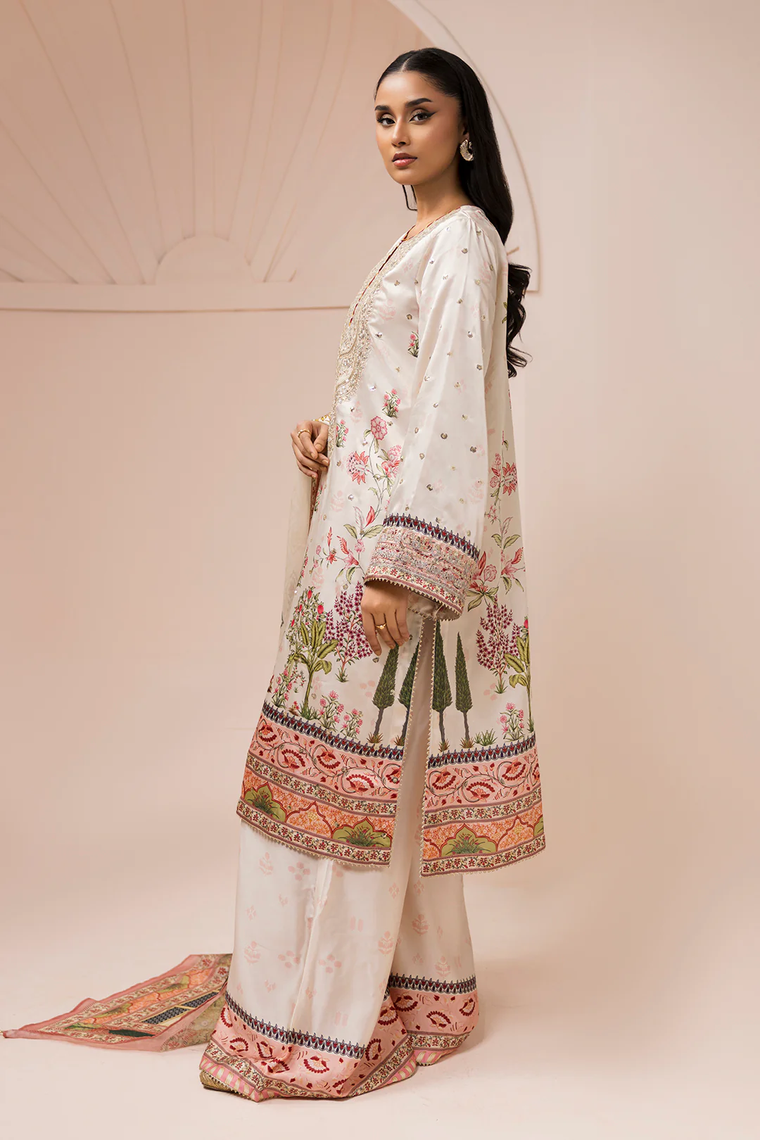 Embroidered Shirt Shalwar Dupatta - 1185 - Image 7