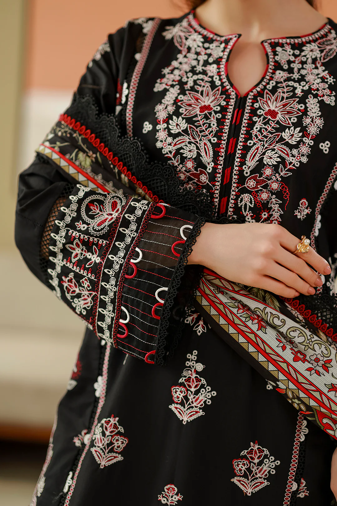 Embroidered Shirt Shalwar Dupatta - 4076 - Image 6