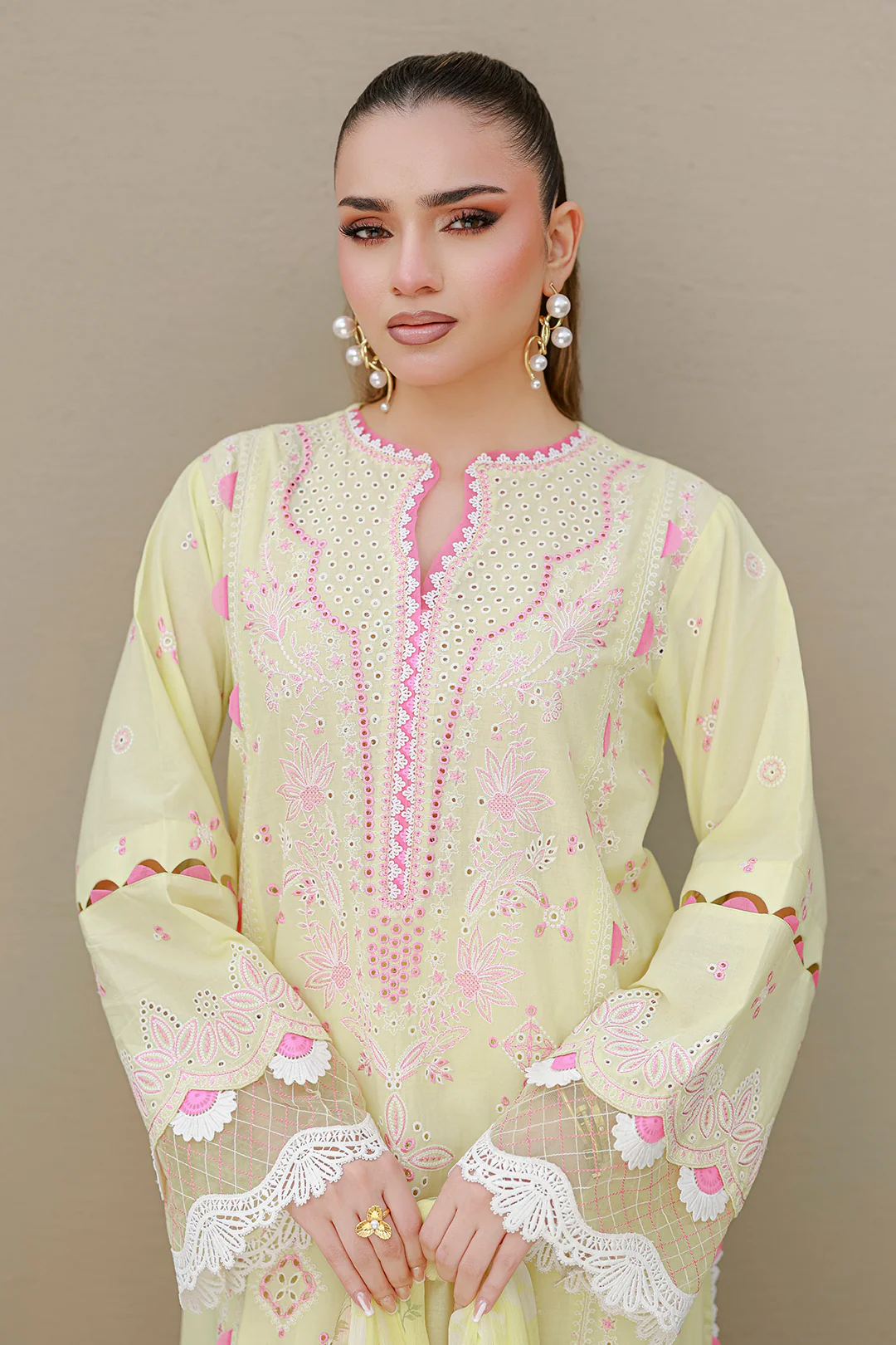 Embroidered Shirt Shalwar Dupatta - 4077 - Image 2