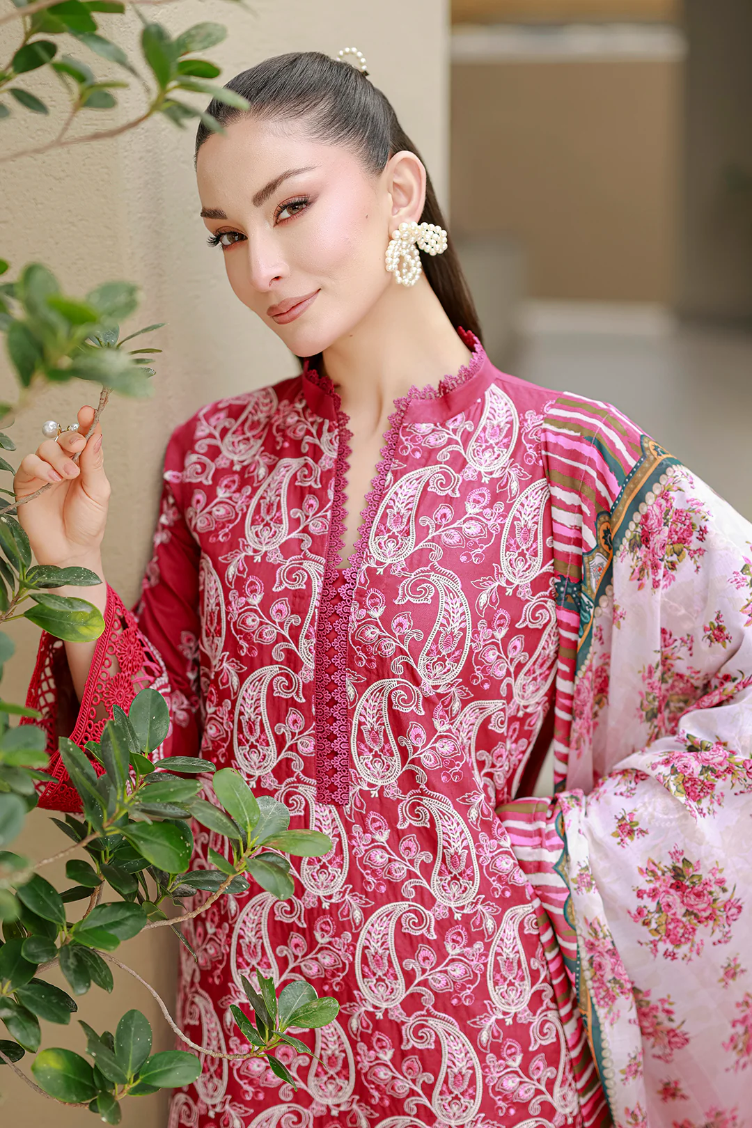 Embroidered Shirt Shalwar Dupatta - 4078 - Image 4