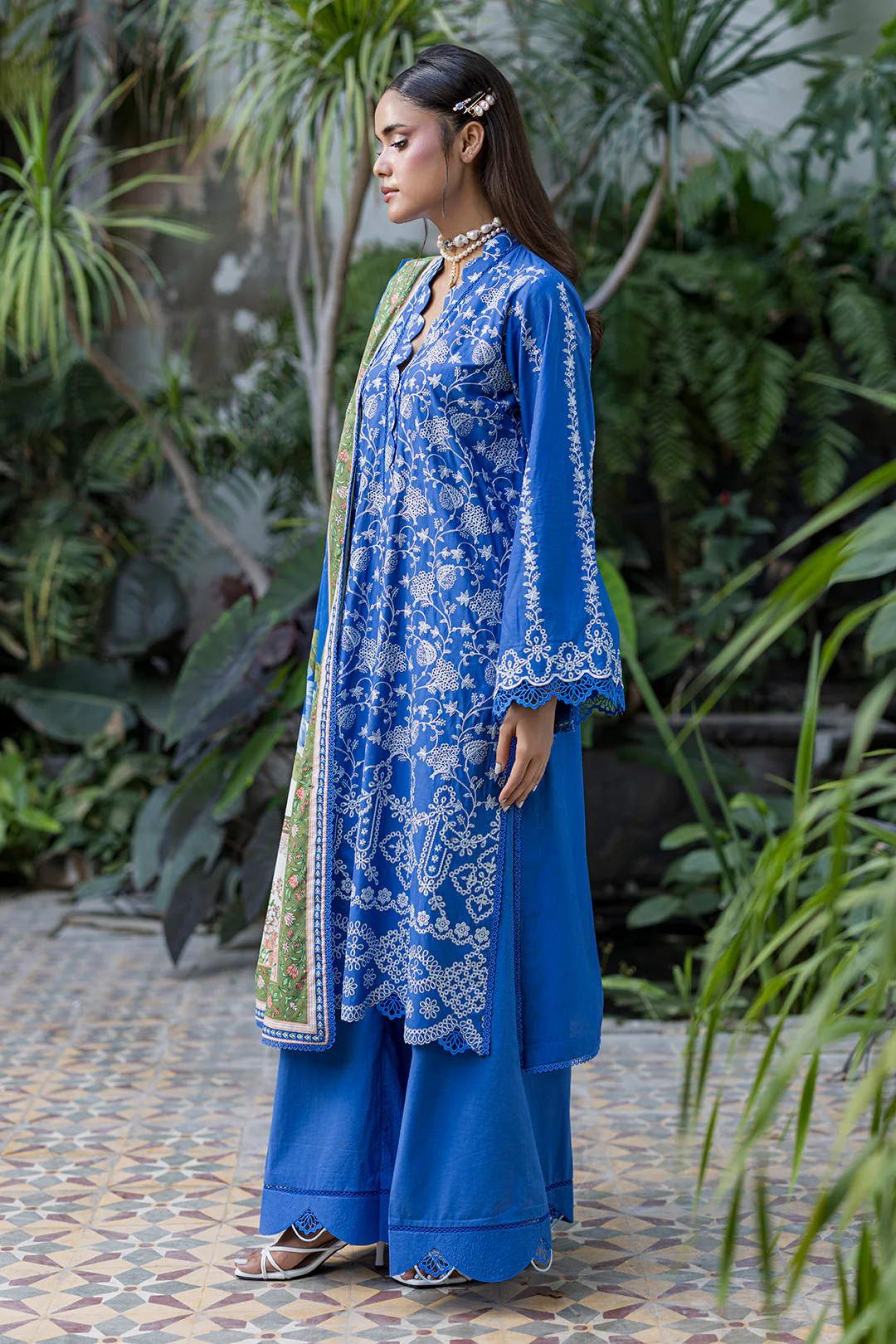 Embroidered Shirt Shalwar Dupatta - 4079 - Image 4