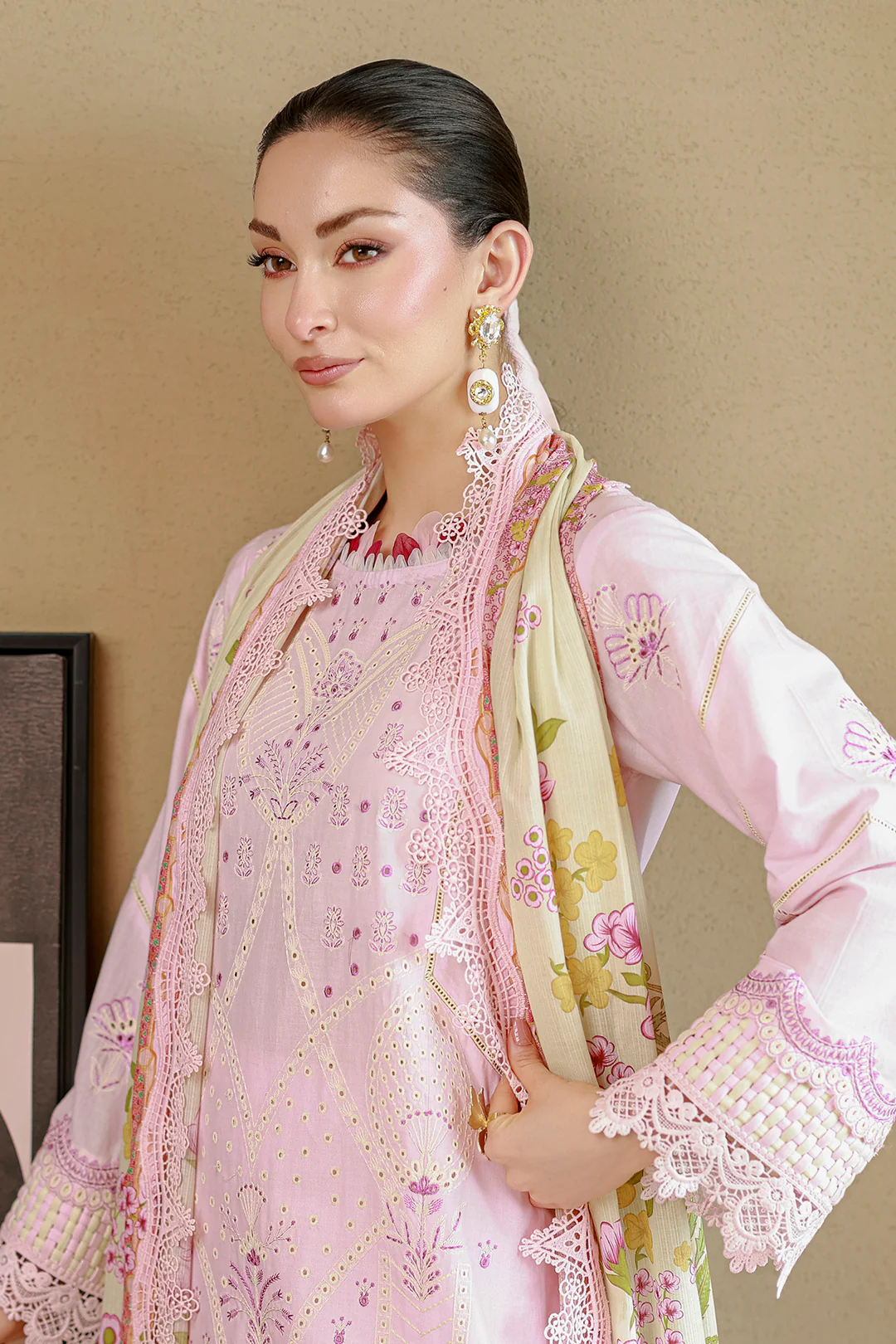 Embroidered Shirt Shalwar Dupatta - 4080 - Image 2