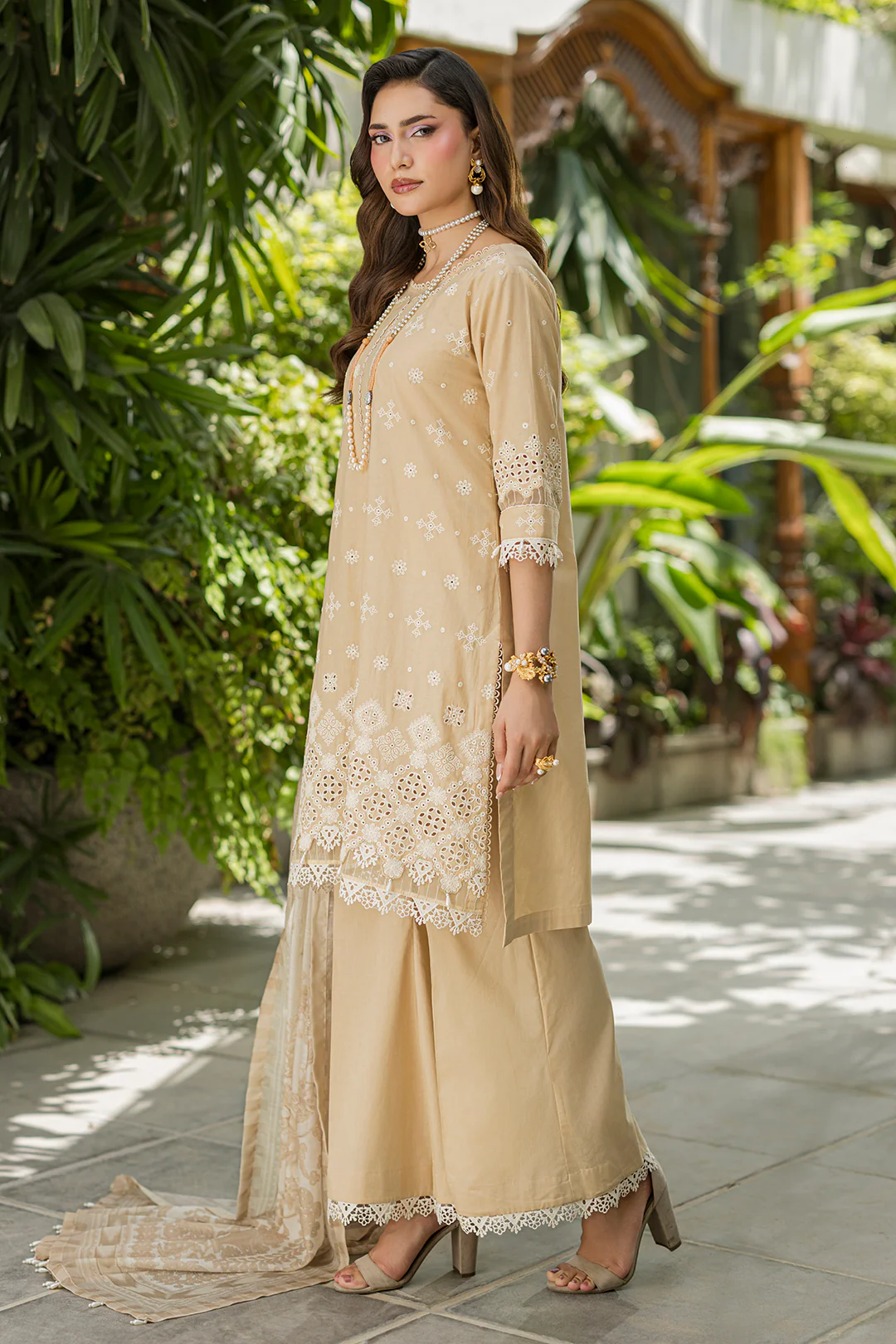Embroidered Shirt Shalwar Dupatta - 4081 - Image 4