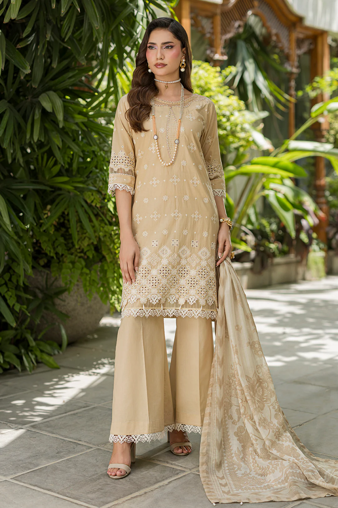Embroidered Shirt Shalwar Dupatta - 4081 - Image 6