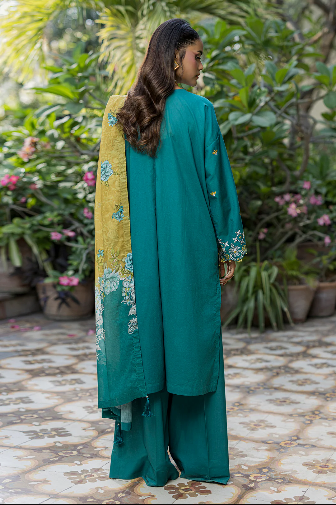 Embroidered Shirt Shalwar Dupatta - 4083 - Image 5