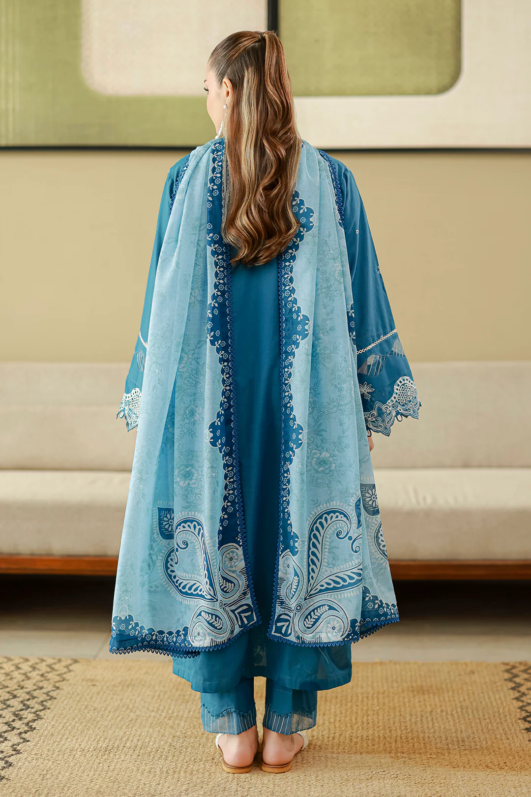 Embroidered Shirt Shalwar Dupatta - 4084 - Image 10