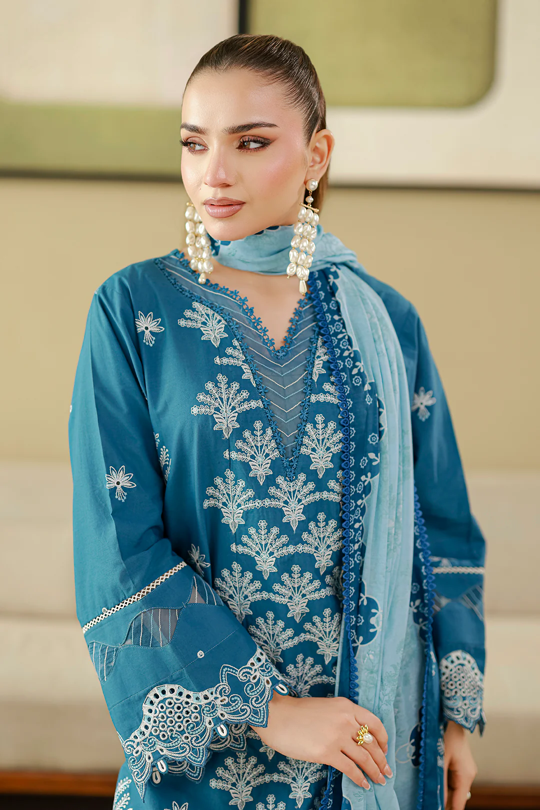 Embroidered Shirt Shalwar Dupatta - 4084 - Image 5