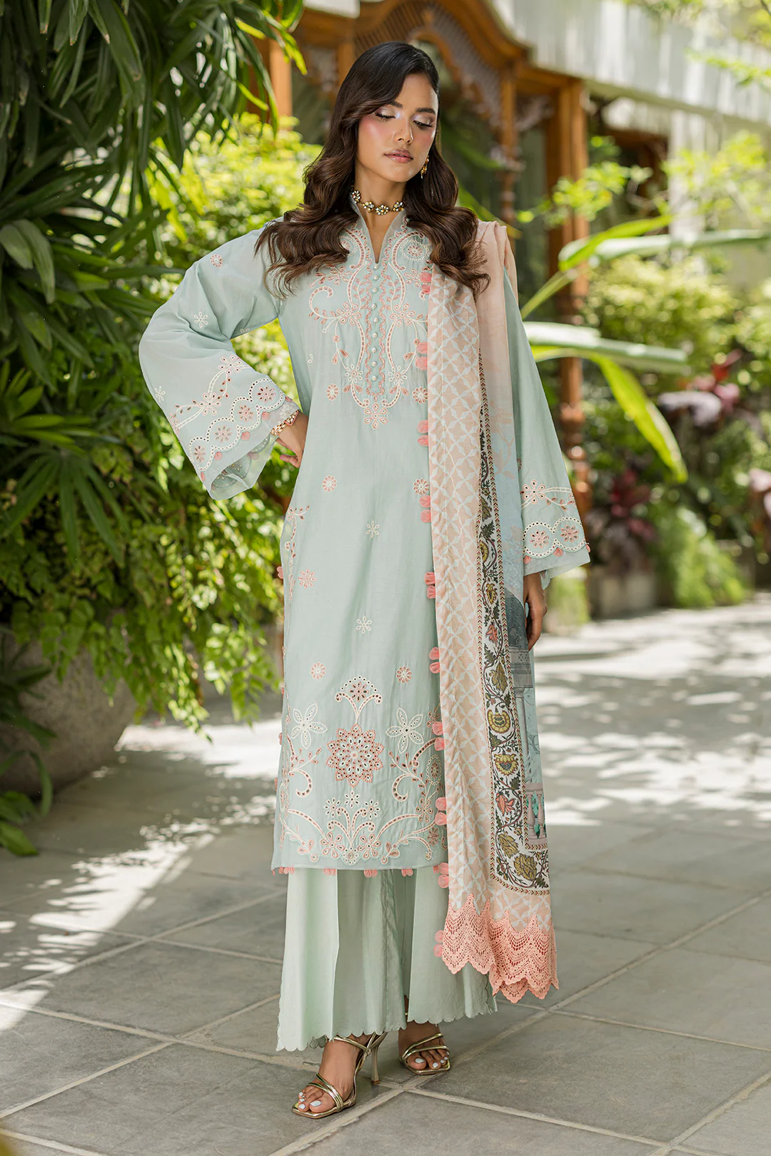 Embroidered Shirt Shalwar Dupatta - 4086 - Image 3