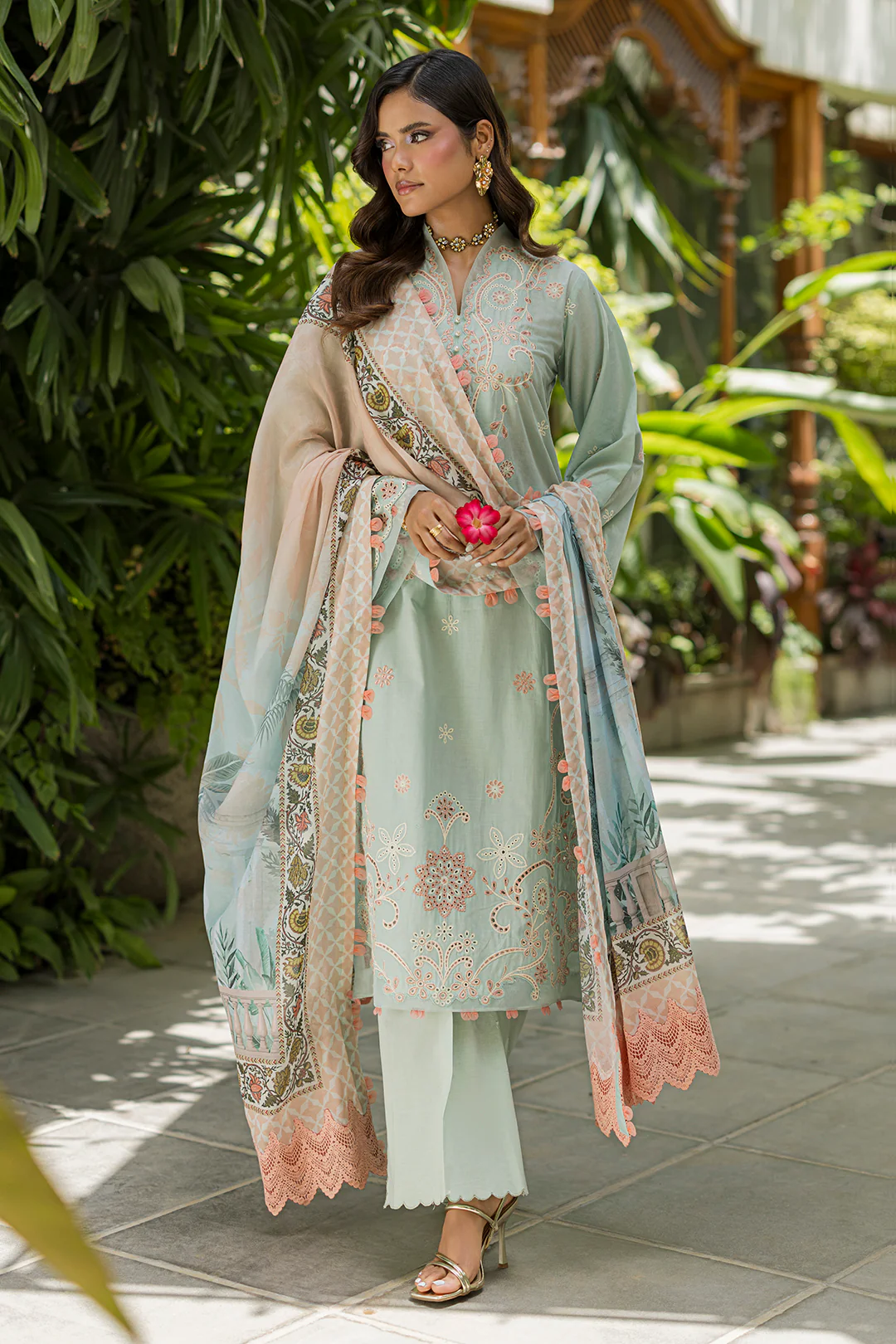 Embroidered Shirt Shalwar Dupatta - 4086 - Image 6