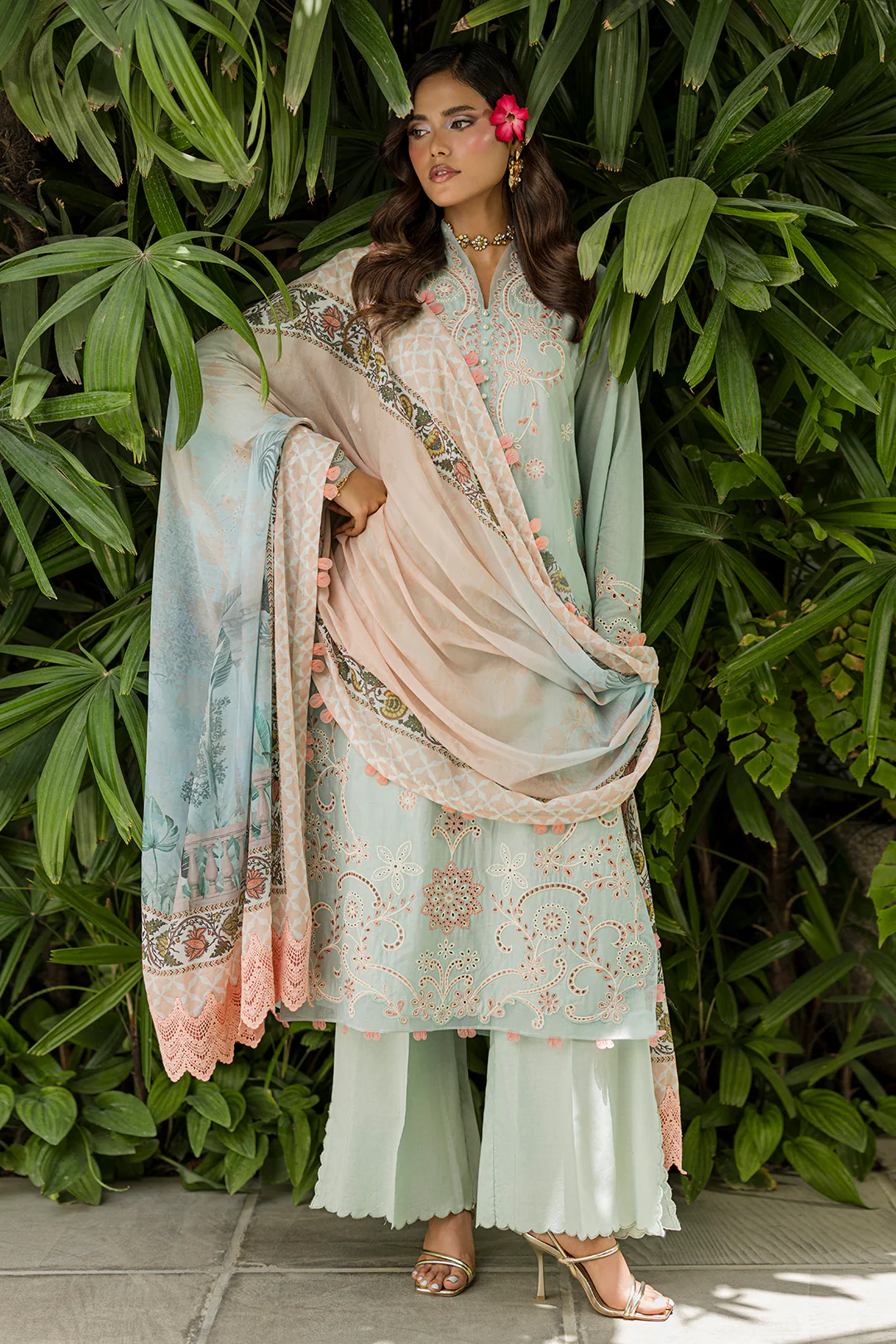 Embroidered Shirt Shalwar Dupatta - 4086 - Image 8